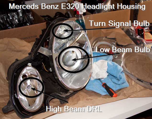 Mercedes Benz E-320 Projector Lens used for XenonSupply Testing